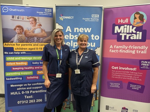 Ellie Talbot-Imber and Debbie Jackson pictured from the Infant Feeding Team