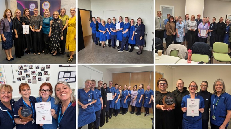 A collage of images showcasing The Hull 0-19 Health Visiting Team, part of Humber Teaching NHS Foundation Trust, and that they had been recognised as the Institute of Health Visiting’s (iHV) Health Visiting Team of the Year 2026. 