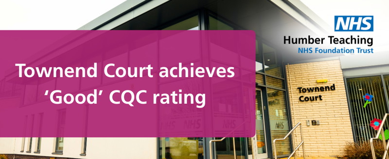 Graphic announcing Townend Court's 'Good' CQC rating from the CQC