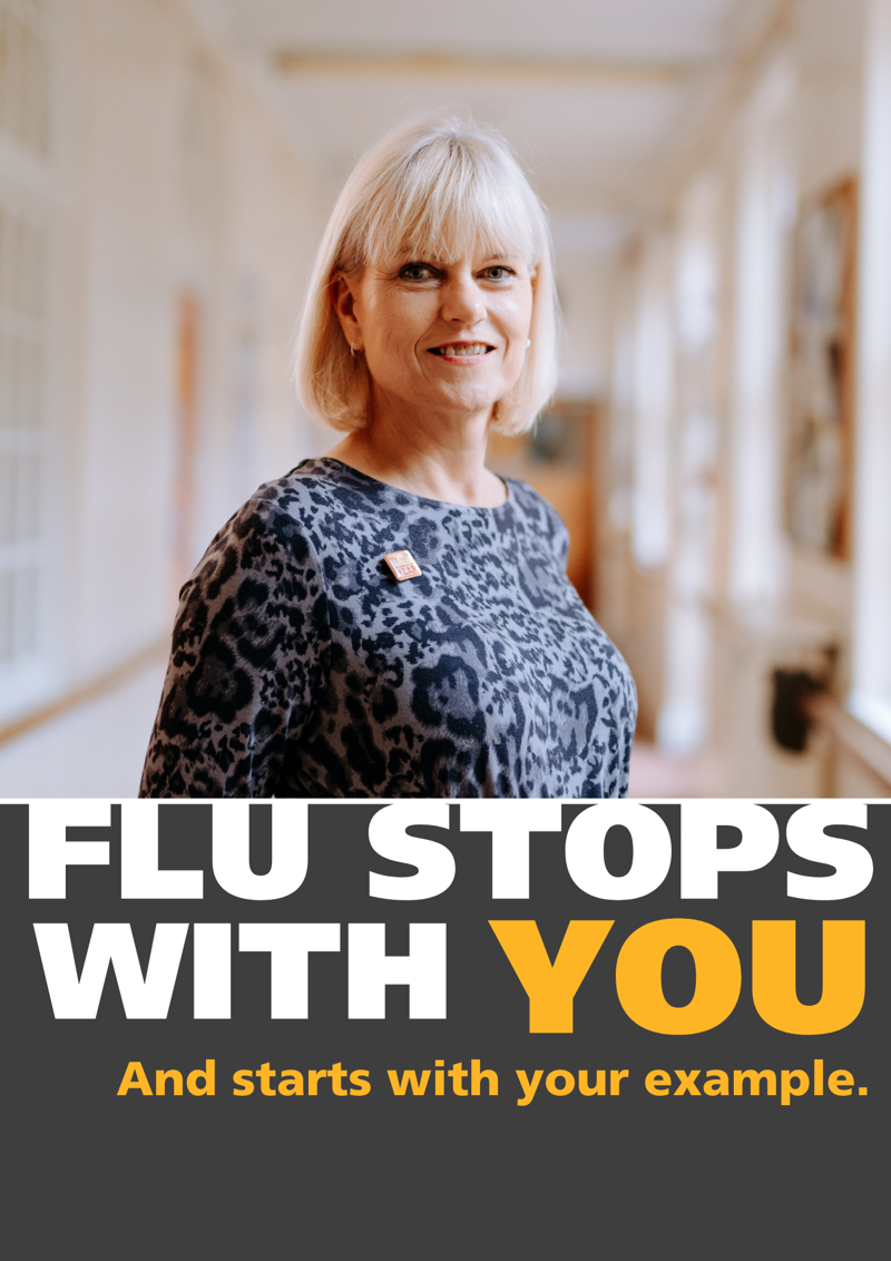 CEO Michele Moran displayed in Humber Trust's 2025 Flu Campaign 