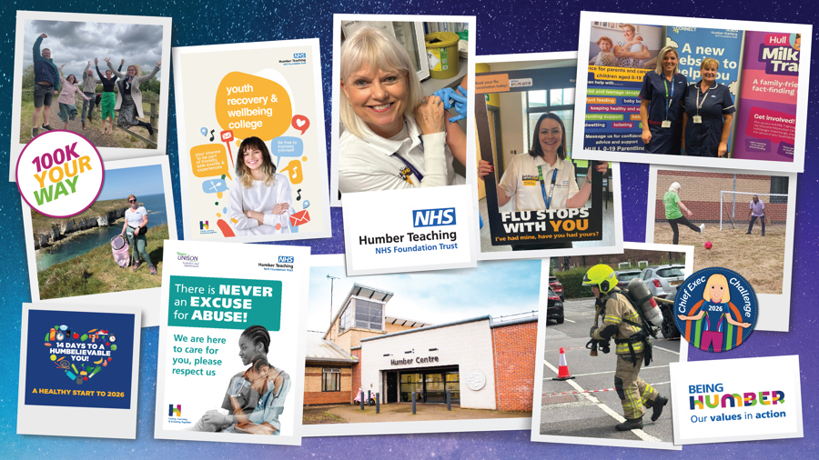 A collage of images to showcase that Humber Teaching NHS Foundation Trust have been nominated for Trust of the Year at the HSJ Awards