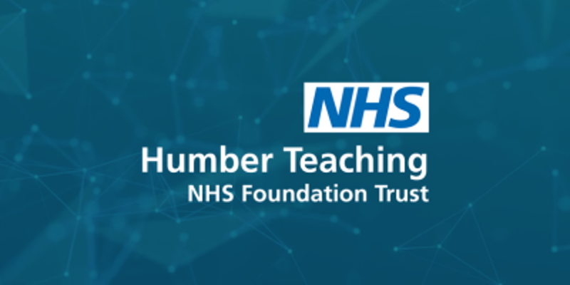 A banner image that displays the Humber Teaching NHS Foundation Trust logo on a blue background