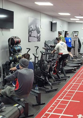 Men working out in a gym