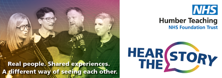Hear the Story image with the four main people from the podcast