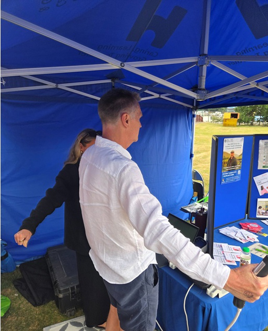 A picture of a farmer receiving Health and Wellbeing Support